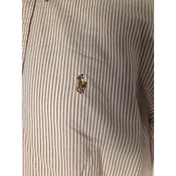 Ralph Lauren Custom Fit Mens Pink Striped Short Sleeve Button Up Shirt Size S - Picture 3 of 6